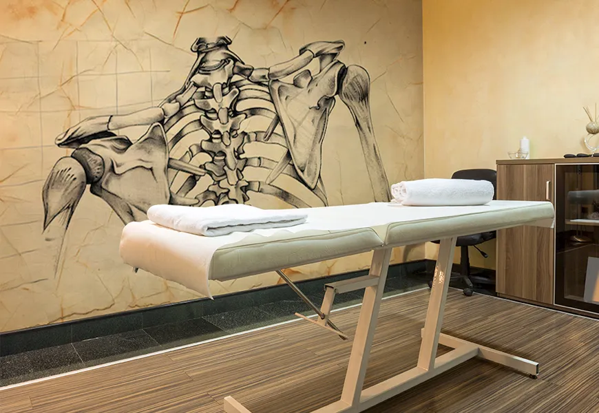 کاغذ دیواری فیزیوتراپی طرح نقاشی آناتومی