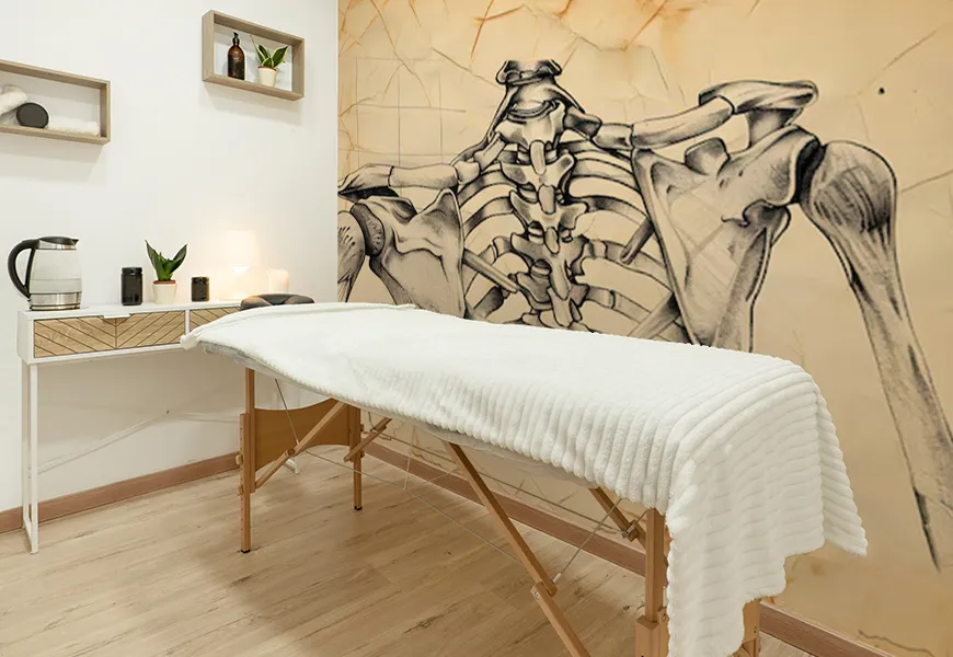 کاغذ دیواری فیزیوتراپی طرح نقاشی آناتومی