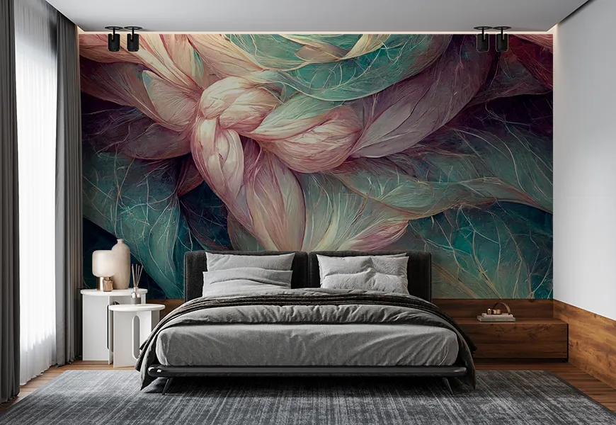 پوستر خاص اتاق خواب طرح الگوی گلدار پاستلی