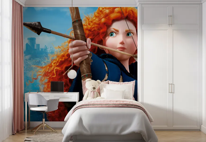 پوستر سه بعدی کارتونی مریدا اتاق خواب دختر