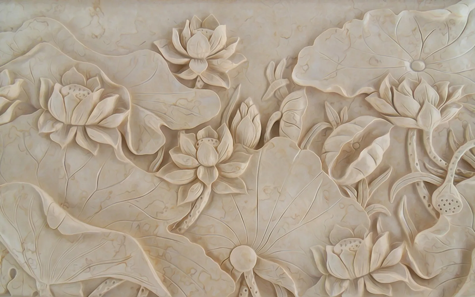 کاغذ دیواری کلاسیک طرح گل و برگ برجسته