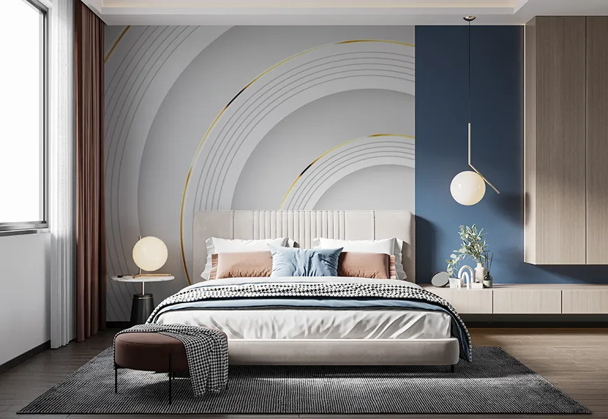 پوستر مدرن اتاق خواب طرح خطوط دایره