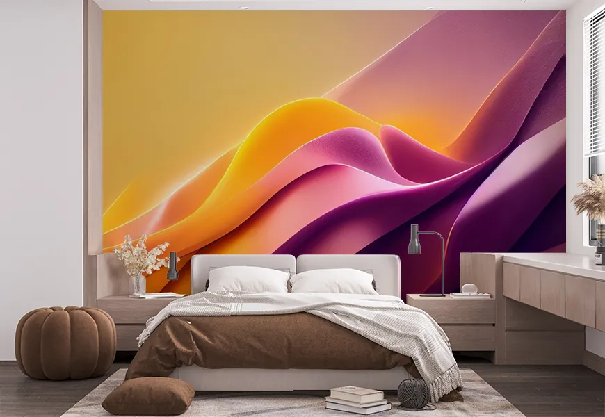 کاغذ دیواری 3 بعدی مدرن طرح رنگارنگ