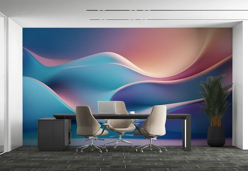 پوستر دیواری سه بعدی اسپرت اداری طرح فراکتال رنگی