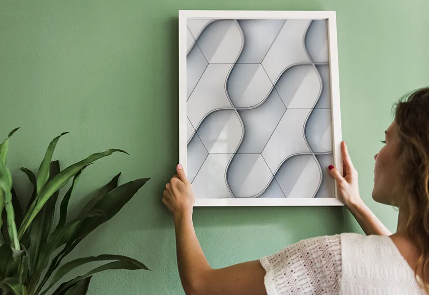 پوستر دیواری سه بعدی اسپرت طرح هندسی چند ضلعی