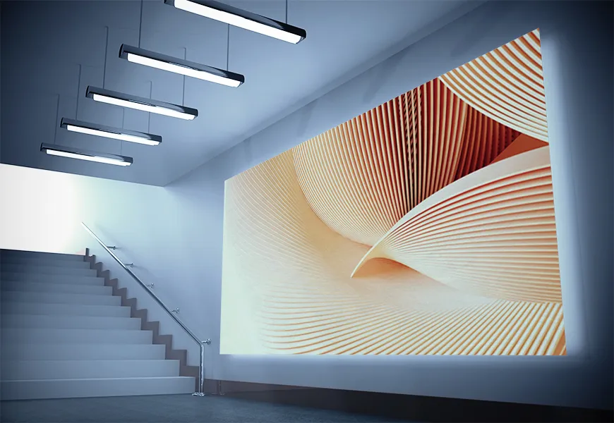 پوستر دیواری سه بعدی اسپرت طرح فراکتال راه راه