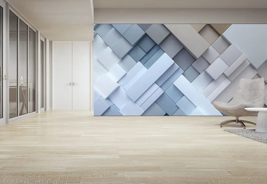 پوستر دیواری سه بعدی اسپرت راهرو طرح جعبه های تصادفی