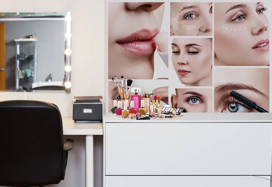 پوستر آرایشگاه زنانه طرح تصاویر میکاپ