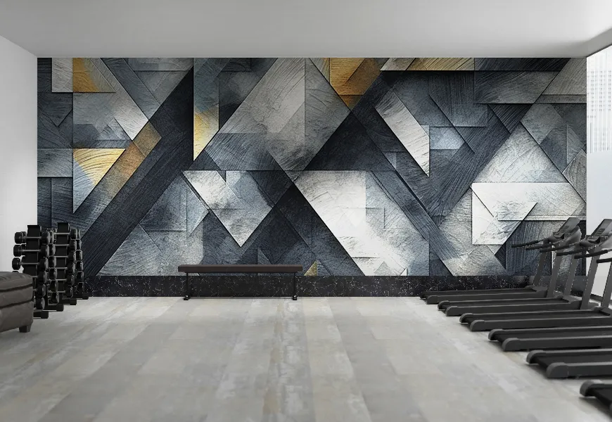 کاغذ دیواری مدرن باشگاه طرح هندسی