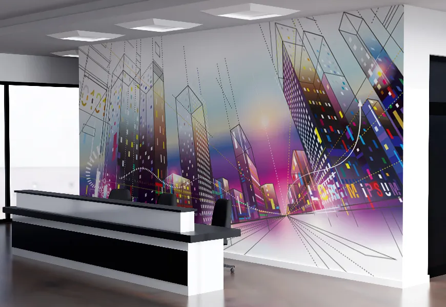 پوستر دیواری سه بعدی مشاور املاک طرح معماری شهر