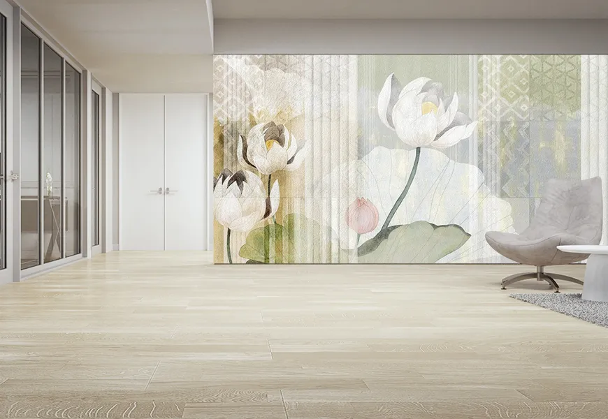 پوستر سه بعدی راهرو طرح گلهای وحشی