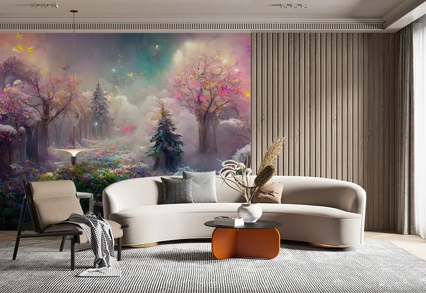 پوستر دیواری سه بعدی فانتزی طرح جنگل جادویی