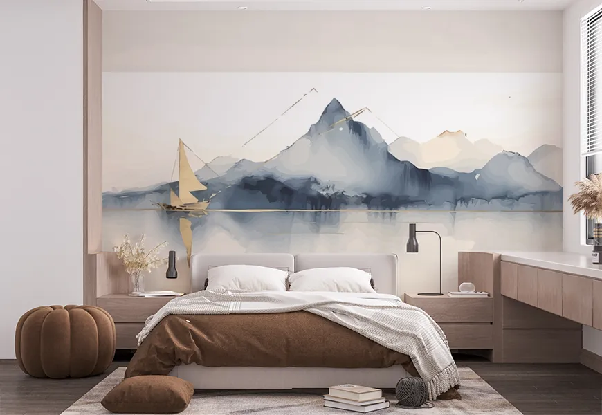 پوستر ساده و شیک اتاق خواب طرح نقاشی چینی