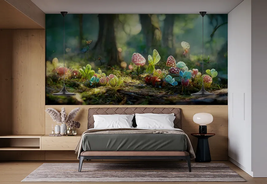 پوستر دیواری سه بعدی فانتزی طرح جنگل طلسم شده
