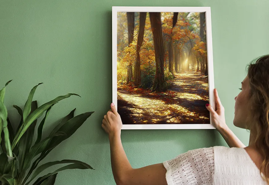 پوستر طبیعت پاییز طرح منظره جنگل