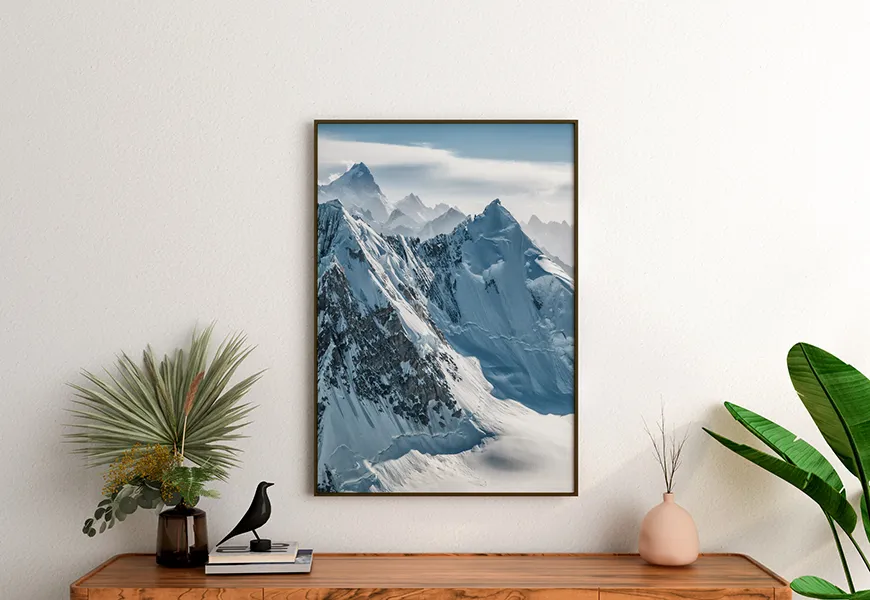 پوستر زمستان طرح طبیعت کوه های زیبای کاراکوروم