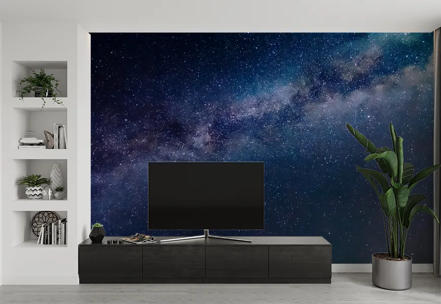 پوستر سه بعدی پشت تیوی طرح آسمان شب پر ستاره