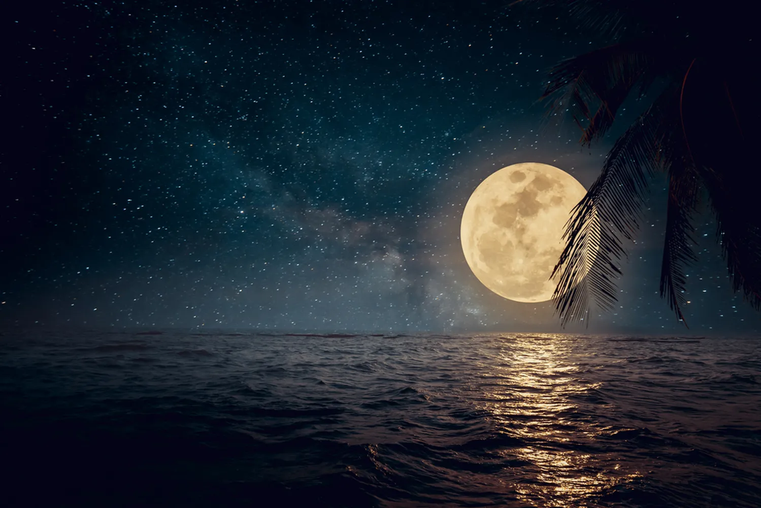 پوستر طرح ماه کامل و دریا