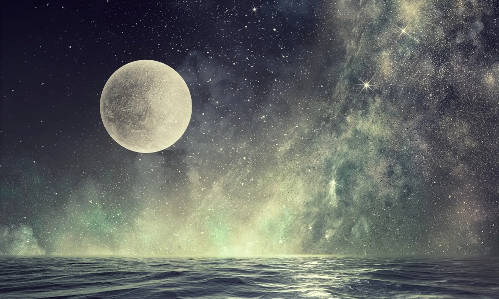 پوستر سه بعدی طرح ماه کامل آسمان پرستاره