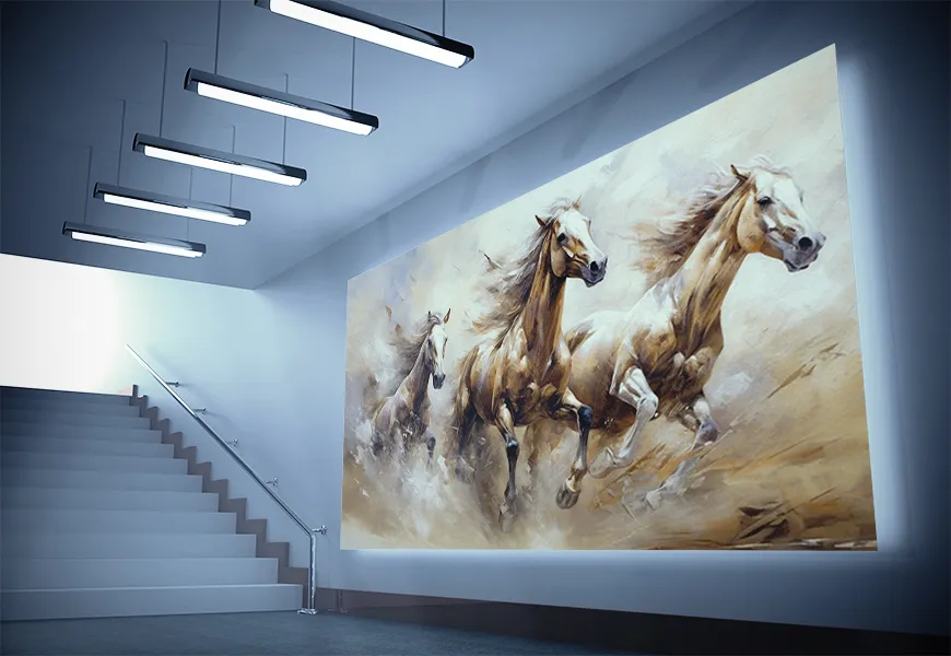 پوستر دیواری سه بعدی حیوانات راهرو طرح اسب