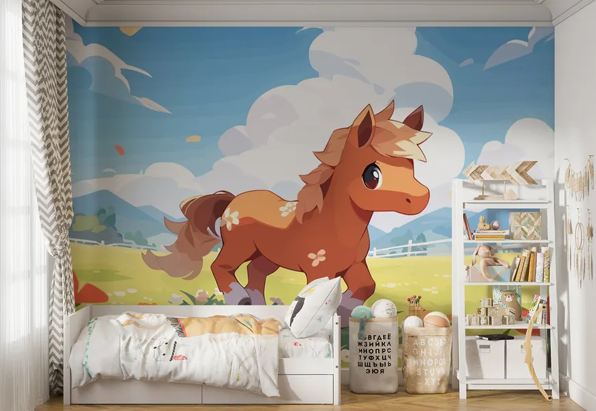 پوستر اتاق کودک و نوزاد طرح کره اسب