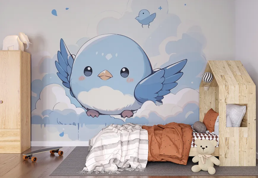 پوستر دیواری حیوانات اتاق کودک و نوزاد طرح پرواز پرنده