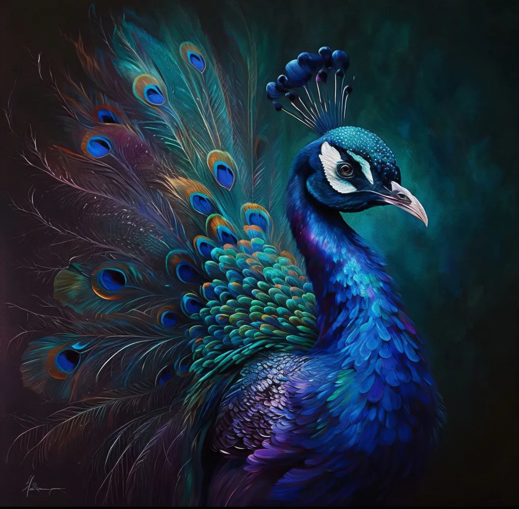 کاغذ دیواری حیوانات طرح طاووس زیبا