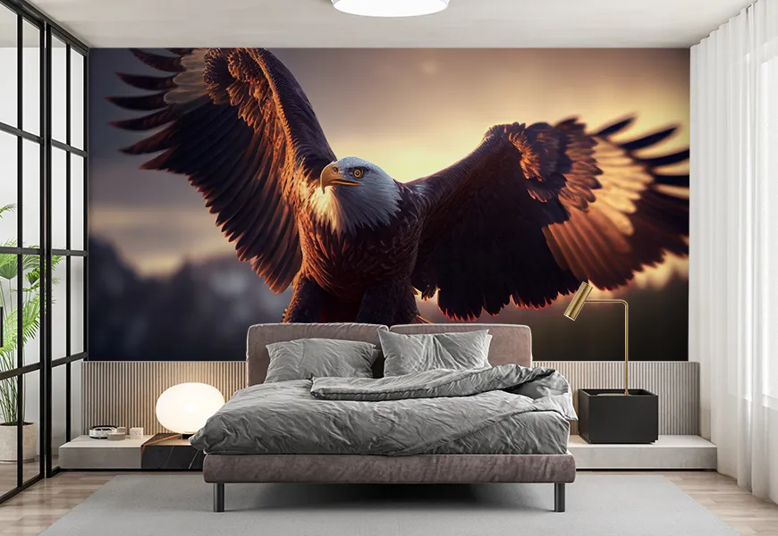 پوستر حیوانات اتاق خواب طرح پرواز عقاب در آسمان