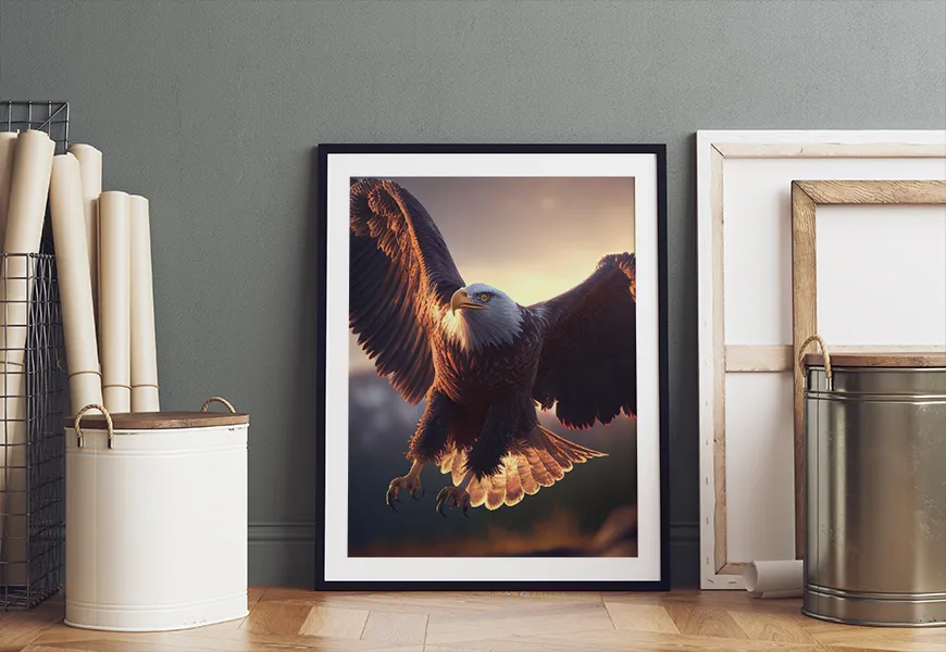 پوستر حیوانات طرح پرواز عقاب در آسمان