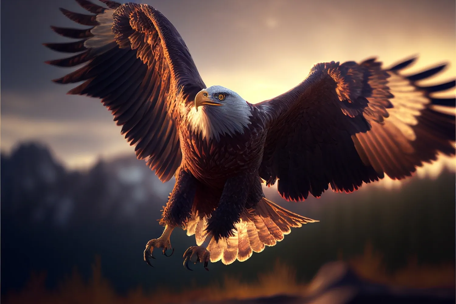 پوستر حیوانات طرح پرواز عقاب در آسمان