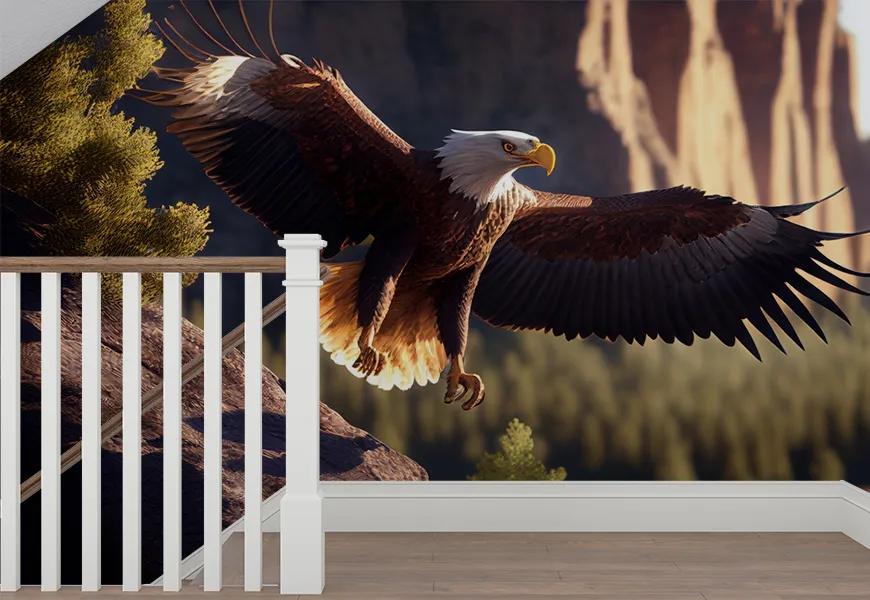 پوستر حیوانات طرح پرواز عقاب آمریکایی