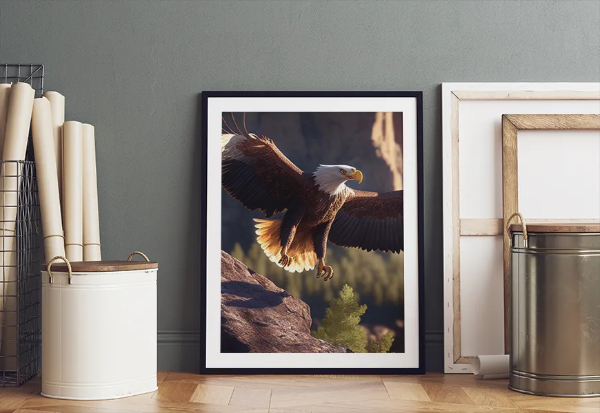 پوستر حیوانات طرح پرواز عقاب آمریکایی