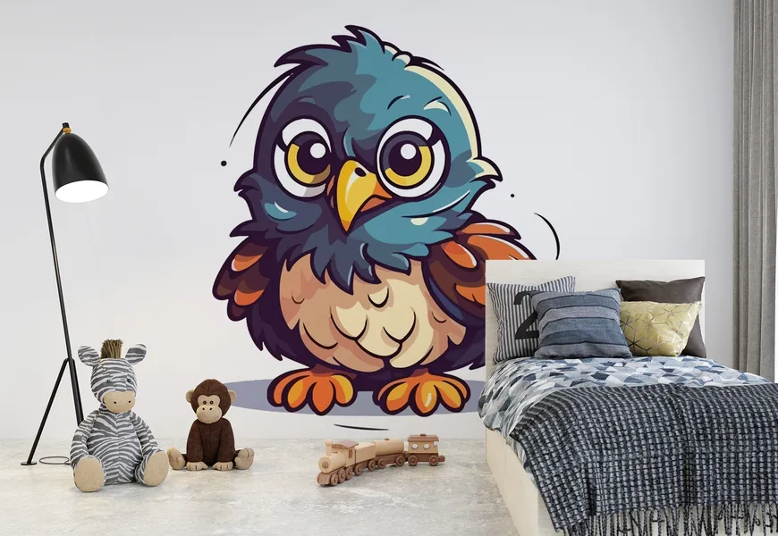 کاغذ دیواری حیوانات اتاق کودک و نوزاد طرح کارتونی عقاب