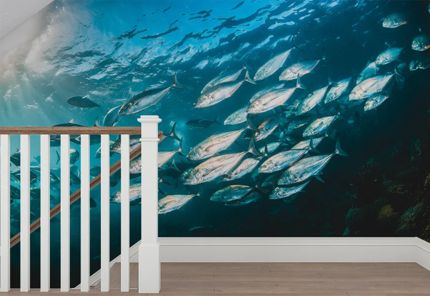 پوستر دیواری طرح دسته های ماهی ها
