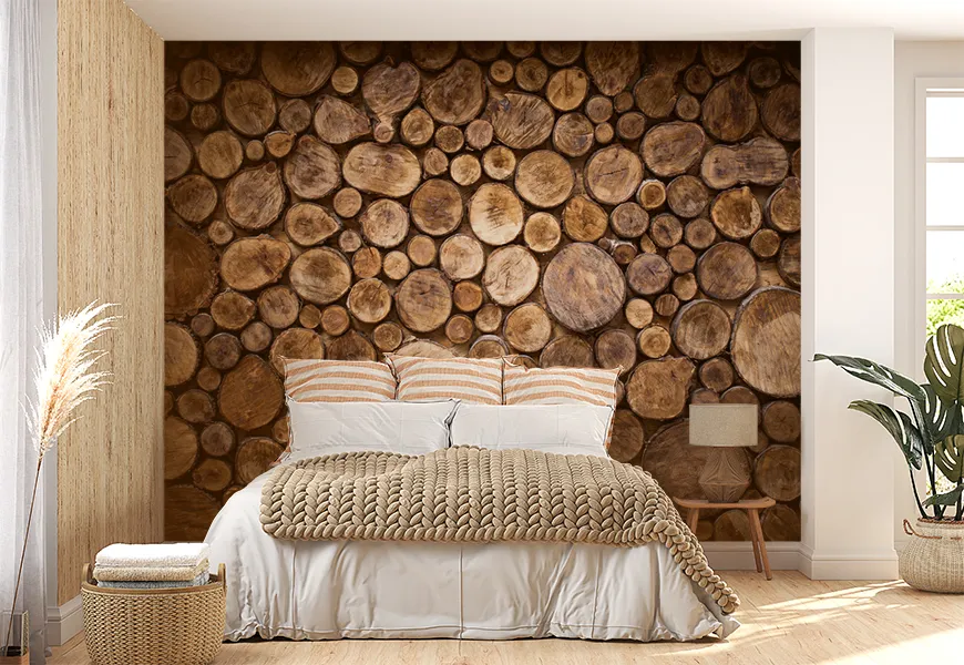 پوستر سه بعدی چوبی طرح مقطع تنه درخت