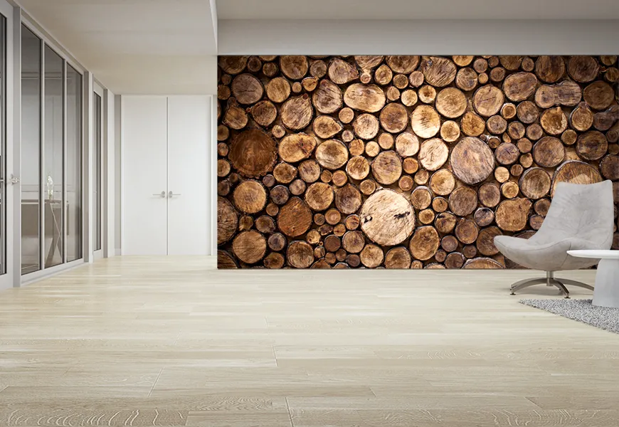 پوستر سه بعدی چوبی طرح مقطع تنه درخت