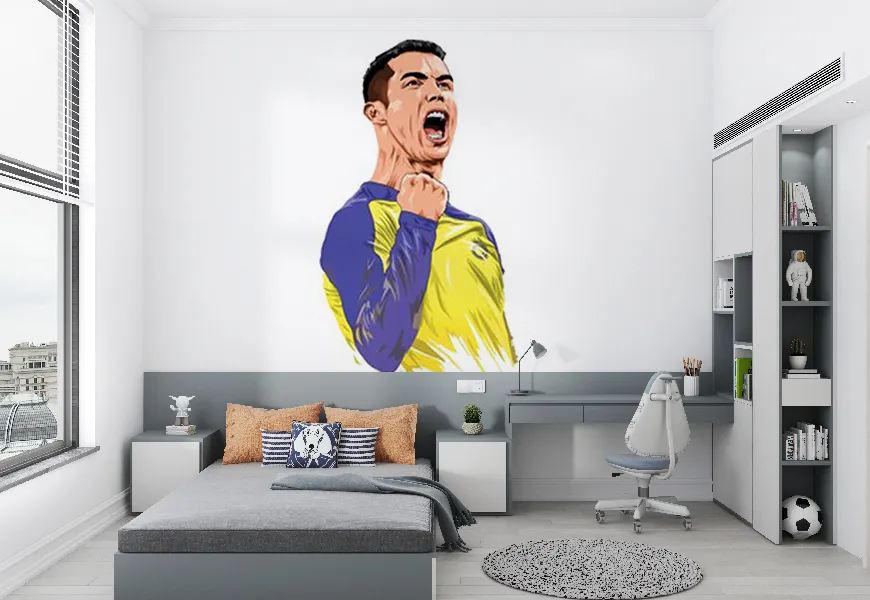 پوستر فوتبالی برای اتاق پسر طرح خوشحالی گل رونالدو