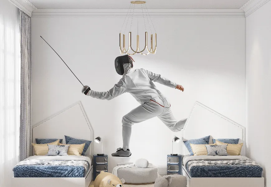 پوستر ورزشی برای اتاق خواب طرح شمشیر بازی
