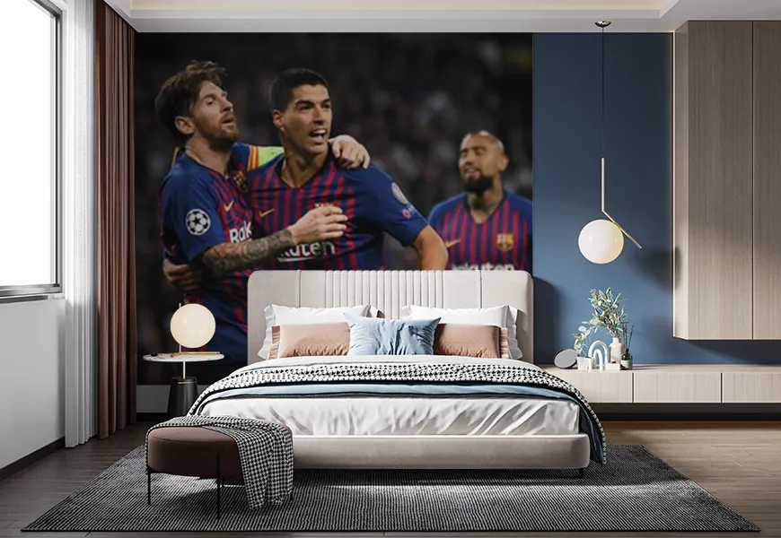 پوستر ورزشی برای اتاق خواب طرح خوشحالی تیم بارسلونا