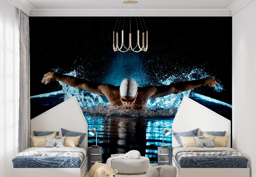 پوستر ورزشی برای اتاق خواب طرح شنا