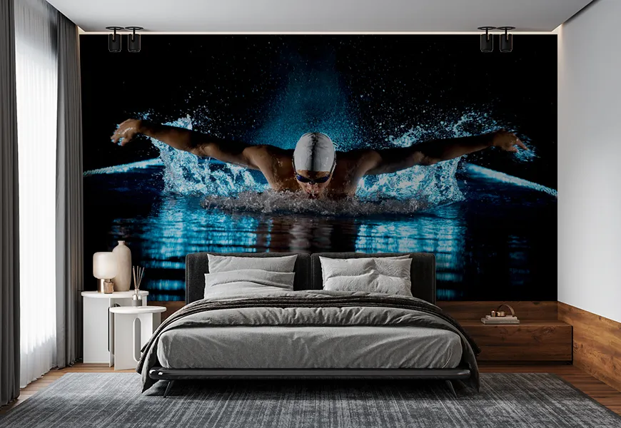 پوستر ورزشی برای اتاق خواب طرح شنا