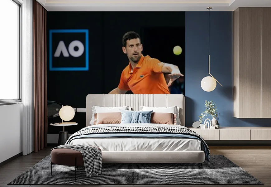 پوستر ورزشی مسابقات تنیس برای اتاق پسر طرح نواک جوکوویچ