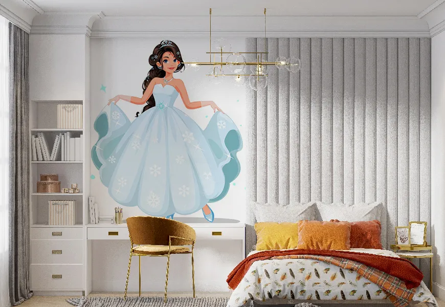 پوستر دیواری اتاق دخترانه طرح کارتونی شاهزاده خانم ناز