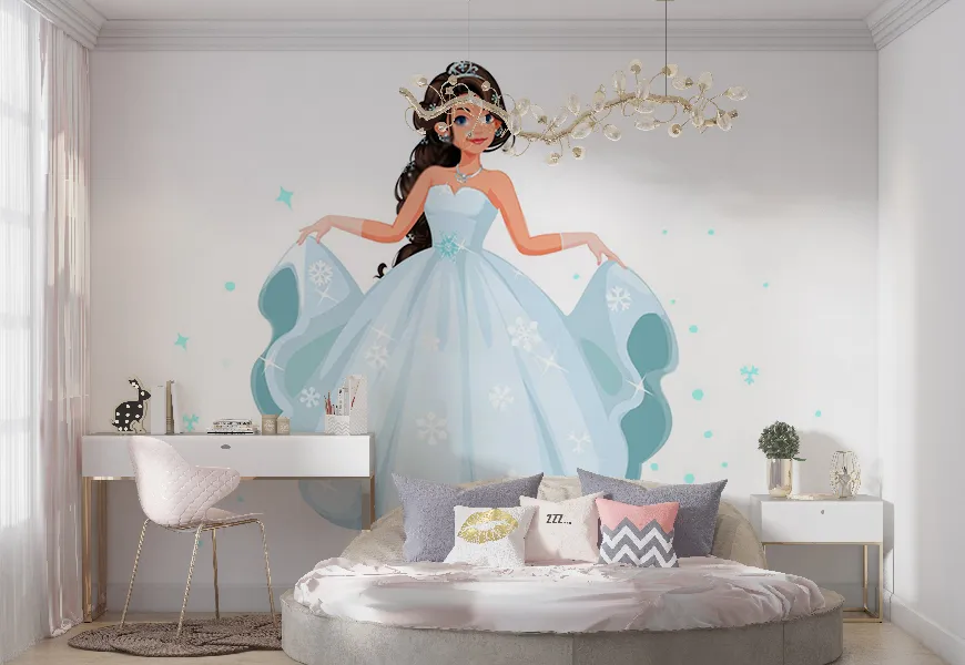پوستر دیواری اتاق دخترانه طرح کارتونی شاهزاده خانم ناز