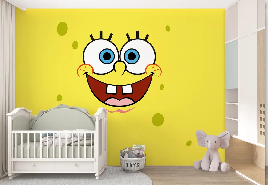 کاغذ دیواری اتاق خواب کودک و نوزاد طرح باب اسفنجی