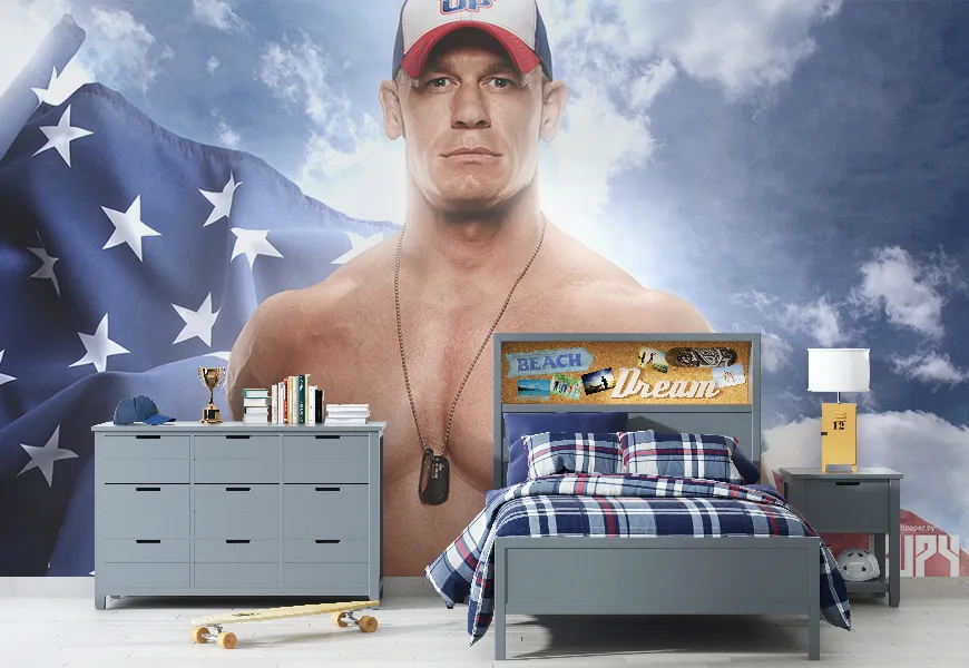 پوستر اتاق خواب پسرانه طرح قهرمان کشتی کج جان سینا