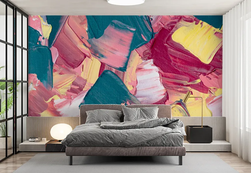 پوستر مدرن هنری اتاق خواب طرح بافت رنگ