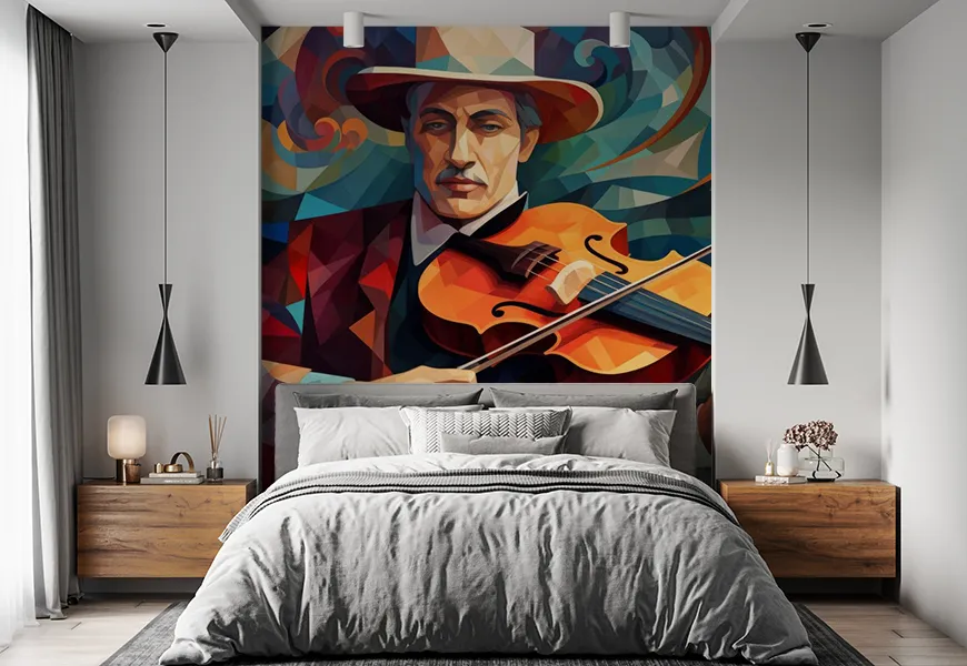 پوستر مدرن هنری اتاق خواب طرح ویالونیست