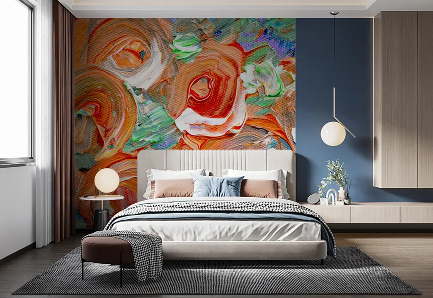 کاغذ دیواری مدرن هنری طرح بافت رنگها