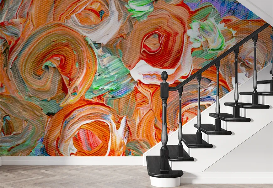 کاغذ دیواری مدرن هنری طرح بافت رنگها